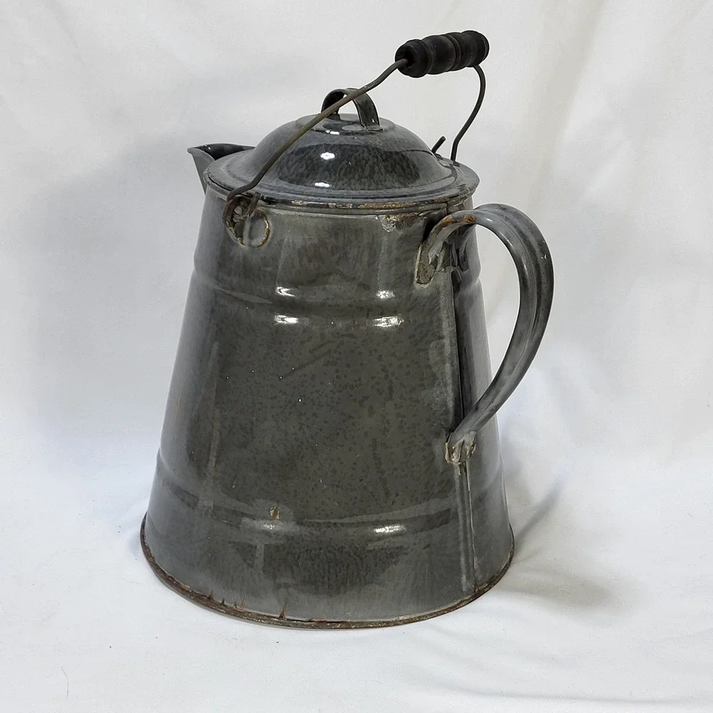 VTG Gray Granite Ware Enamelware Cowboy Camping 11